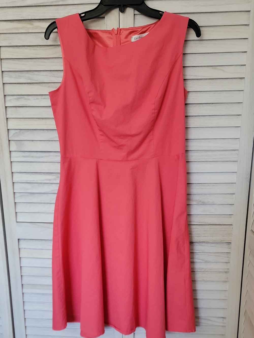Gardenwed Retro 1950's Style Fit And Flare Dress In Coral Pink Size Large